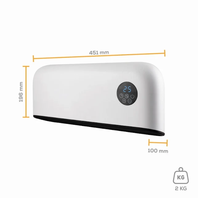 TCP Smart Wall Mounted 2000W Downflow Ceramic Heater - SMAWHHEAT2000WHOR705 - Image 8