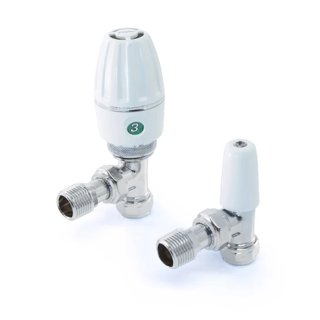 Pegler Terrier 3 Angled TRV And Lockshield Pack 8/10mm White - 631802