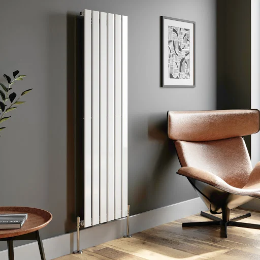 DuraTherm Vertical Single Flat Panel Designer Radiator - 1600 X 452mm White - Image 3