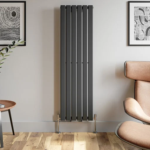 DuraTherm Vertical Single Flat Panel Designer Radiator - 1600 X 452mm Anthracite - Image 4