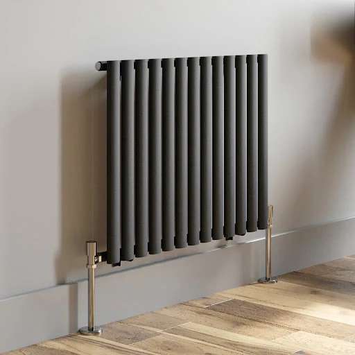 DuraTherm Horizontal Oval Tube Single Panel Designer Radiator -600 X 780mm Anthracite - Image 3