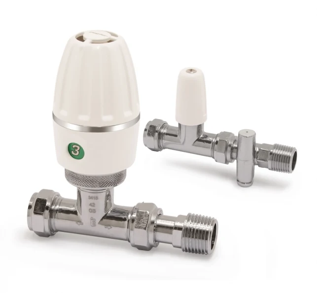 Pegler Terrier 3 Straight TRV And Drain Off Lockshield Packs - 631808