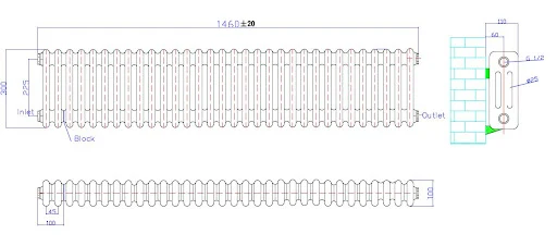 Park Lane Traditional Colosseum Triple Bar Column Radiator Anthracite 300 X 1460mm - Image 4