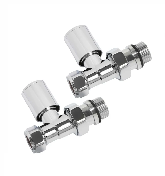 Discount Round Straight Manual Radiator Valve And Lockshield Pack 15mm Chrome - CYL851C
