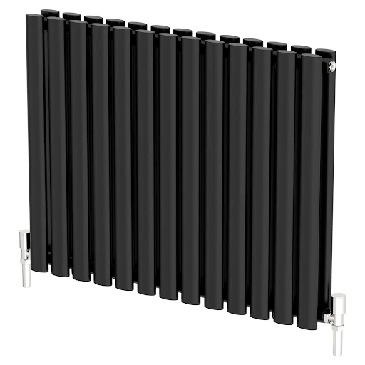 DuraTherm Horizontal Oval Tube Double Panel Designer Radiator - 600 X 780mm Black - Image 3