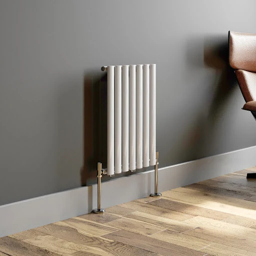 DuraTherm Horizontal Oval Tube Single Panel Designer Radiator - 600 X 420mm White - Image 3