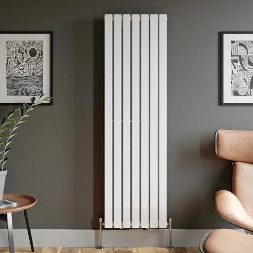 DuraTherm Vertical Single Flat Panel Designer Radiator - 1800 X 528mm White - Image 4