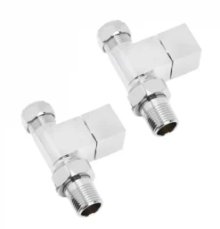 Discount Square Straight Manual Radiator Valve And Lockshield Pack 15mm Chrome - CUL851C