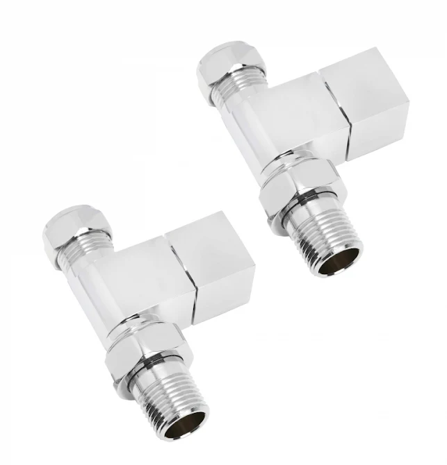 Discount Square Straight Manual Radiator Valve And Lockshield Pack 15mm Chrome - CUL851C