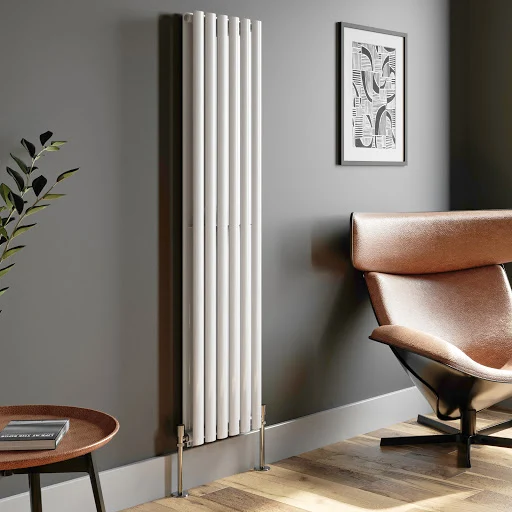 DuraTherm Vertical Oval Tube Double Panel Designer Radiator - 1600 X 360mm White - Image 3