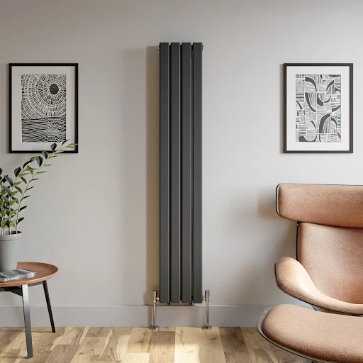 DuraTherm Vertical Double Flat Panel Designer Radiator - 1800 X 304mm Anthracite - Image 2