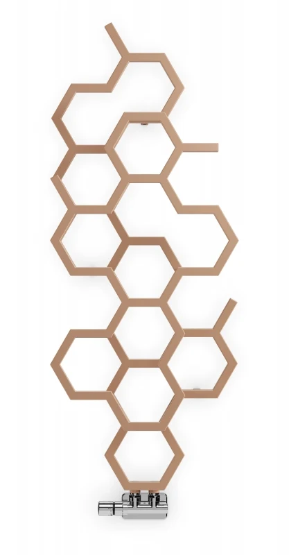 Terma Hex Designer Radiator 1200x486mm Bright Copper - WGH2X122048KBCOZX - Image 2