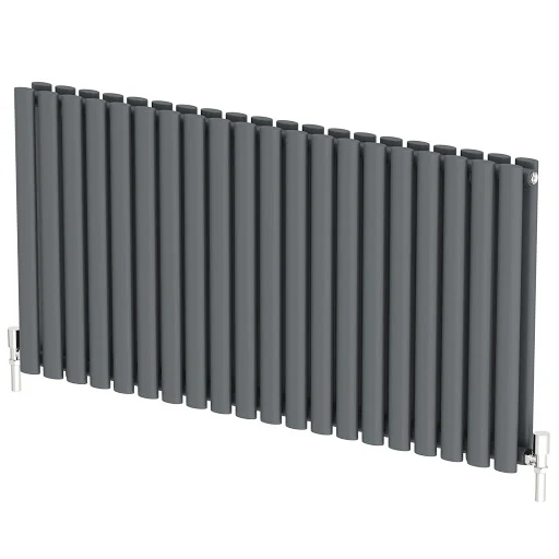 DuraTherm Horizontal Oval Tube Double Panel Designer Radiator - 600 X 1200mm Anthracite - Image 6