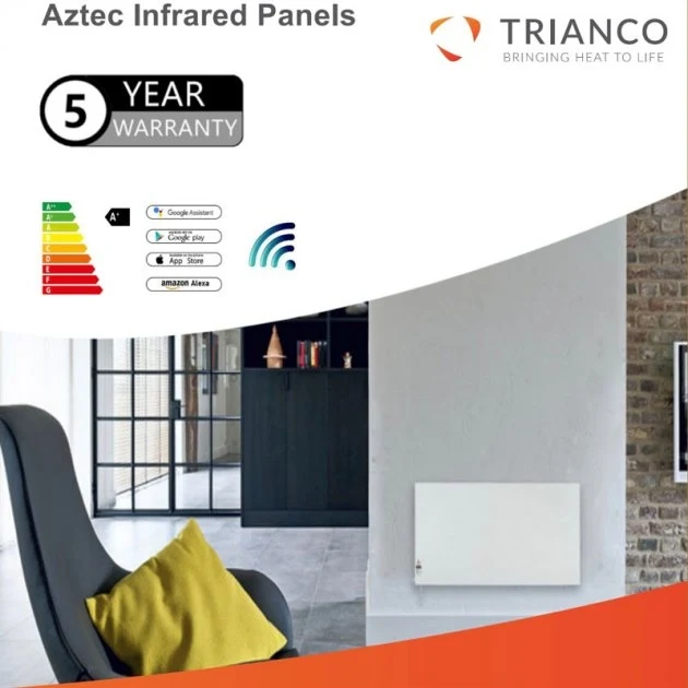 Trianco Aztec 400w Powder Coated Infrared Panel Heater White - FG45400TPW - Image 6