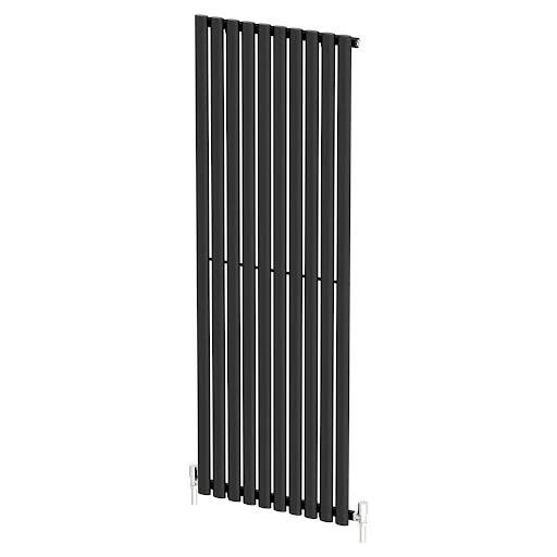 DuraTherm Vertical Oval Tube Single Panel Designer Radiator - 1600 X 600mm Black - Image 3