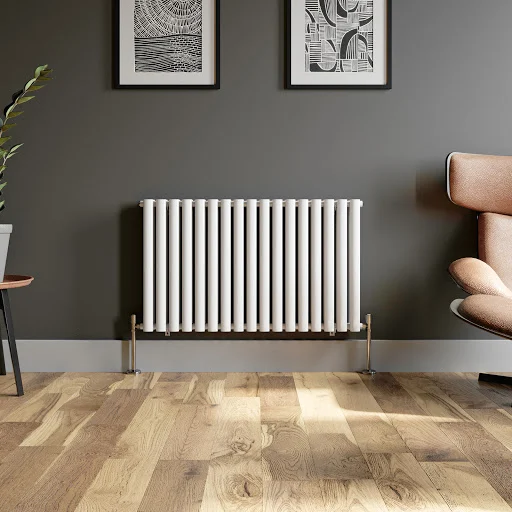 DuraTherm Horizontal Oval Tube Double Panel Designer Radiator - 600 X 1020mm White - Image 2