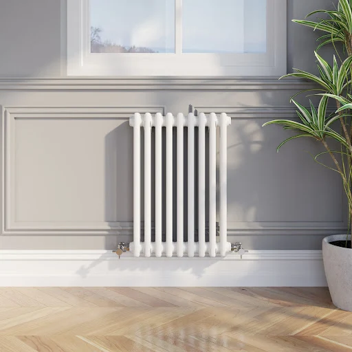 Park Lane Traditional Colosseum Double Bar Column Radiator White 600 X 425mm
