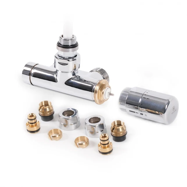 Terma Integrated Left Sided Angled Thermostatic Valve With Immersion Tube Set For Dual Fuel Chrome - WRZT5G5CR - Image 2