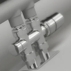 Terma 50mm Left Sided Straight Integrated H Block Valve Set Chrome - WRZT5G3CRCRO