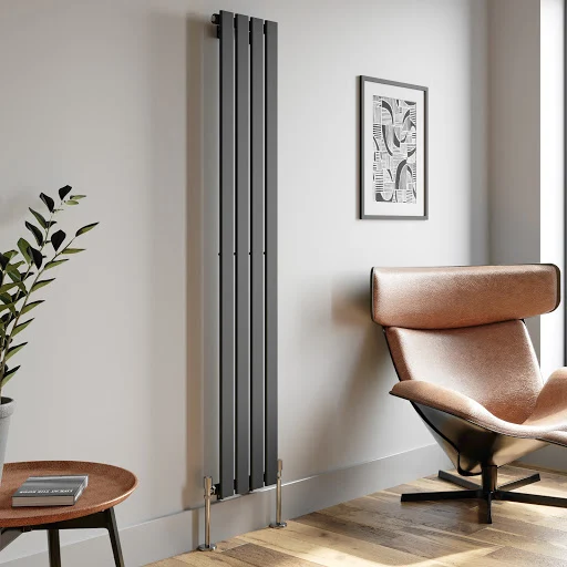 DuraTherm Vertical Single Flat Panel Designer Radiator - 1800 X 300mm Anthracite - Image 3