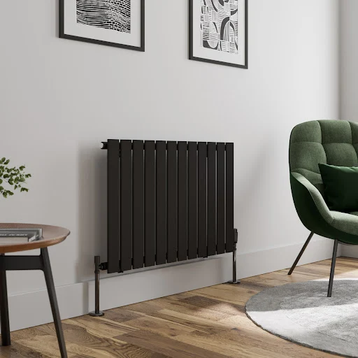 DuraTherm Horizontal Single Flat Panel Designer Radiator - 600 X 908mm Black - Image 2