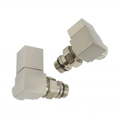 Discount Square Corner Manual Radiator Valve And Lockshield Pack 15mm Brushed Matt - CUH853S