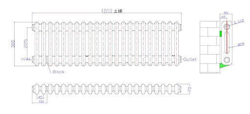 Park Lane Traditional Colosseum Double Bar Column Radiator Anthracite 300 X 1010mm - Image 4