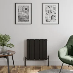 DuraTherm Horizontal Double Flat Panel Designer Radiator - 600 X 608mm Black