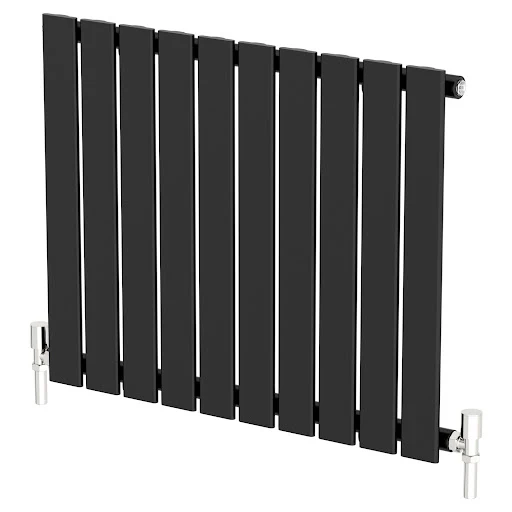 DuraTherm Horizontal Single Flat Panel Designer Radiator - 600 X 756mm Black - Image 3