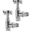 Ultraheat 15mm Cross Head Angled Manual Radiator Valve And Lockshield Pack - Chrome - BCH850C