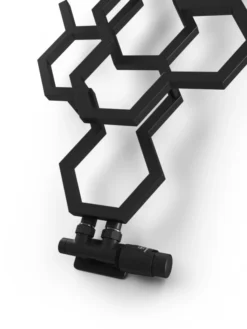 Terma Twins Right Sided All In One Integrated 50mm Valves With Pipe Masking Set For Hex Radiator Matt Black - TGETTWINPS95