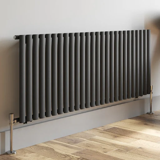 DuraTherm Horizontal Oval Tube Single Panel Designer Radiator - 600 X 1560mm Anthracite - Image 3