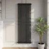 Park Lane Traditional Vertical Colosseum Double Bar Column Radiator Black - 1600 X 560mm