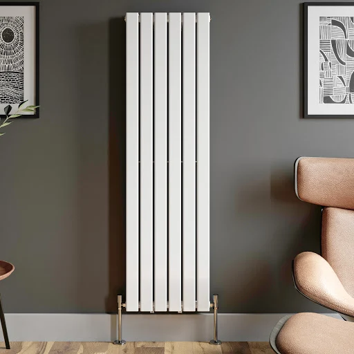 DuraTherm Vertical Double Flat Panel Designer Radiator - 1600 X 456mm White - Image 4