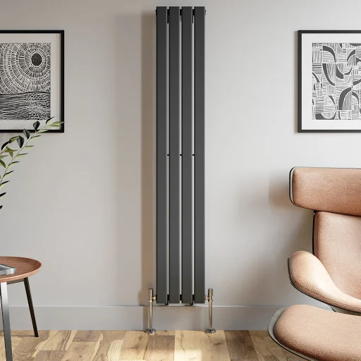 DuraTherm Vertical Single Flat Panel Designer Radiator - 1800 X 300mm Anthracite - Image 4