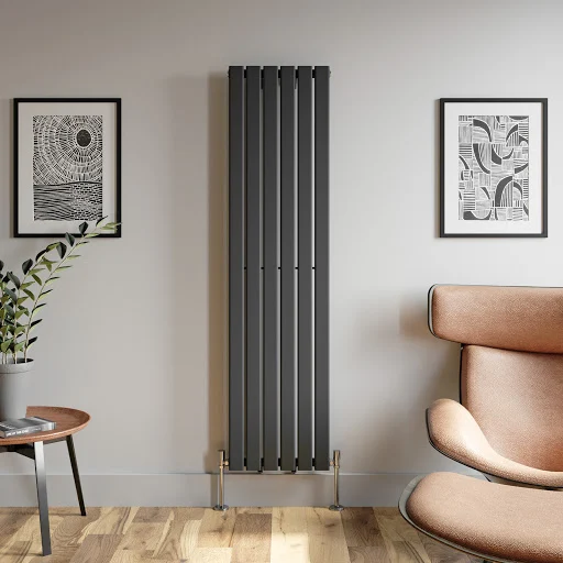 DuraTherm Vertical Single Flat Panel Designer Radiator - 1800 X 452mm Anthracite - Image 2