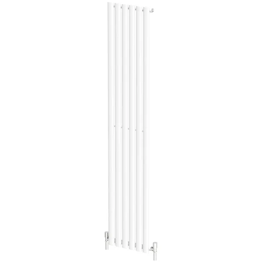DuraTherm Vertical Oval Tube Single Panel Designer Radiator - 1800 X 360mm White - Image 6