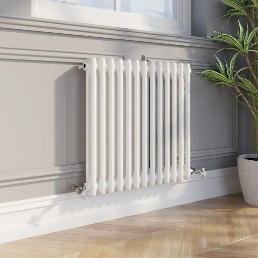 Park Lane Traditional Colosseum Double Bar Column Radiator White 600 X 605mm - Image 2