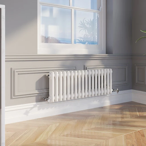 Park Lane Traditional Colosseum Double Bar Column Radiator White 300 X 830mm - Image 2