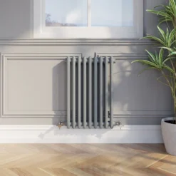 Park Lane Traditional Colosseum Double Bar Column Radiator Anthracite 600 X 425mm