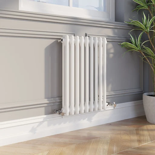 Park Lane Traditional Colosseum Double Bar Column Radiator White 600 X 425mm - Image 2
