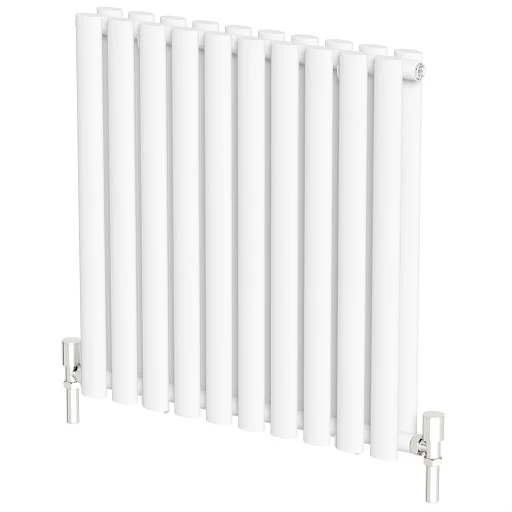 DuraTherm Horizontal Oval Tube Double Panel Designer Radiator - 600 X 600mm White - Image 5