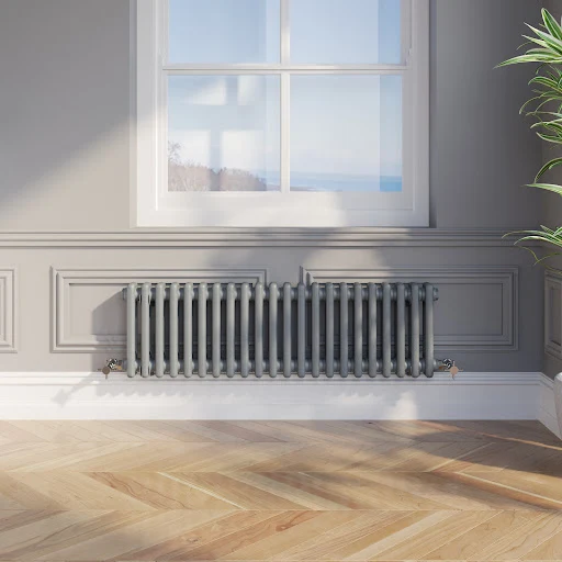 Park Lane Traditional Colosseum Double Bar Column Radiator Anthracite 300 X 1010mm