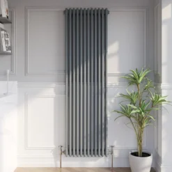 Park Lane Traditional Vertical Colosseum Triple Bar Column Radiator Anthracite - 1800 X 560mm