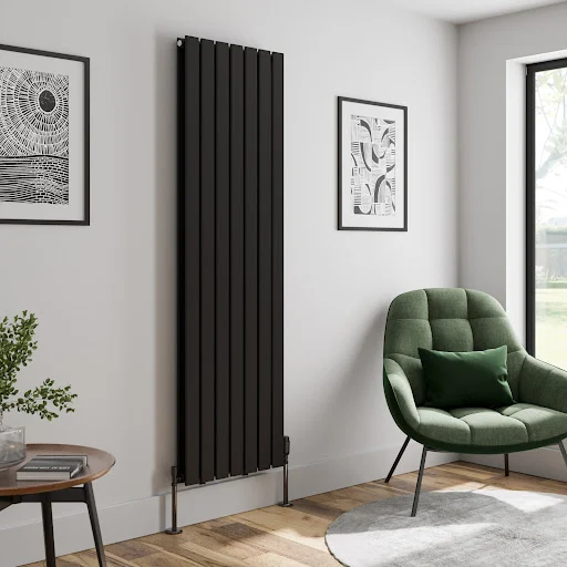 DuraTherm Vertical Double Flat Panel Designer Radiator - 1800 X 532mm Black - Image 2