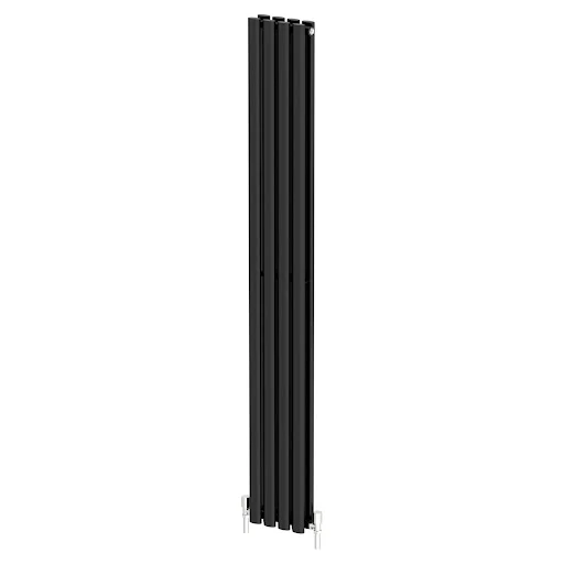 DuraTherm Vertical Oval Tube Double Panel Designer Radiator - 1800 X 240mm Black - Image 3