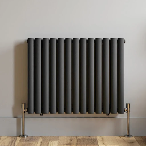 DuraTherm Horizontal Oval Tube Double Panel Designer Radiator - 600 X 780mm Anthracite - Image 4