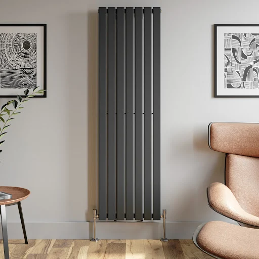 DuraTherm Vertical Single Flat Panel Designer Radiator - 1800 X 528mm Anthracite - Image 4