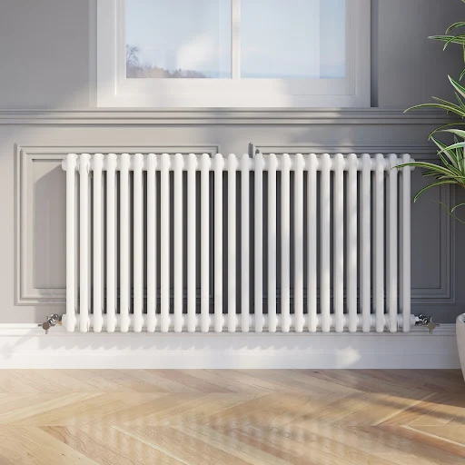 Park Lane Traditional Colosseum Double Bar Column Radiator White 600 X 1190mm