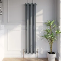 Park Lane Traditional Vertical Colosseum Triple Bar Column Radiator Anthracite - 1600 X 380mm